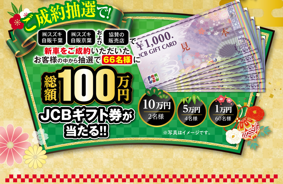 新車をご成約いただくと、抽選でギフト券当たる！