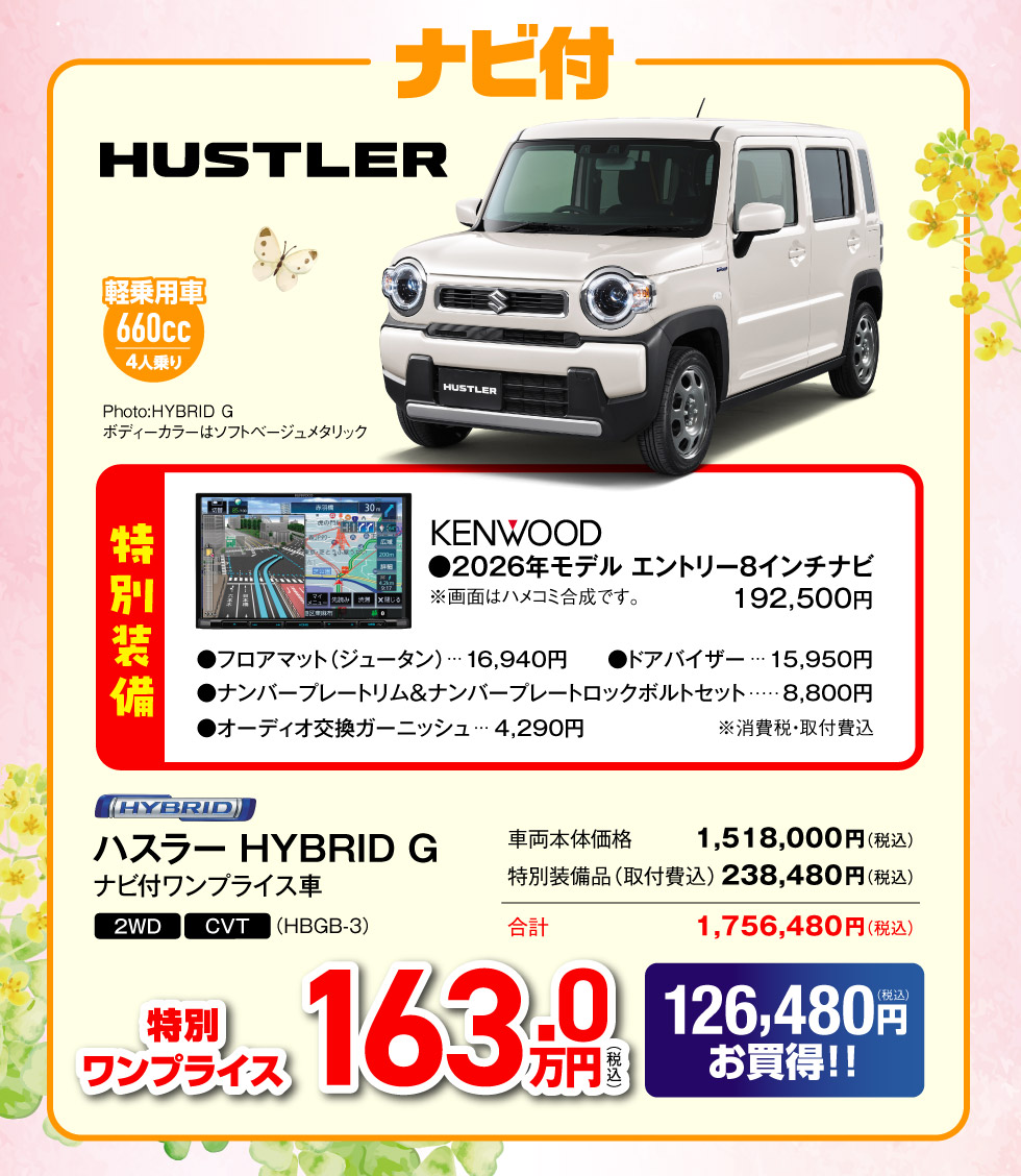 ナビ付ワンプライス車