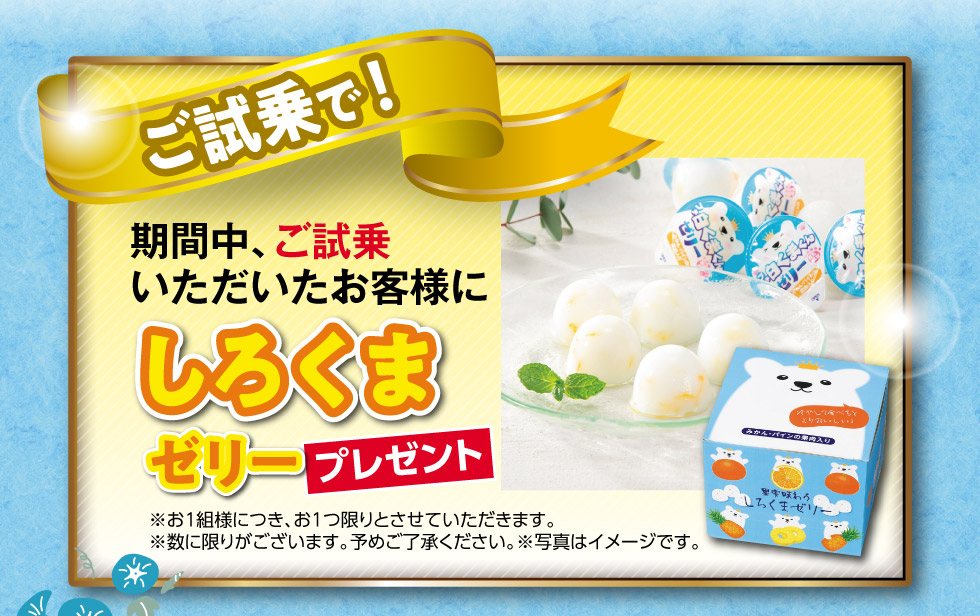試乗プレゼント『ゼリー』